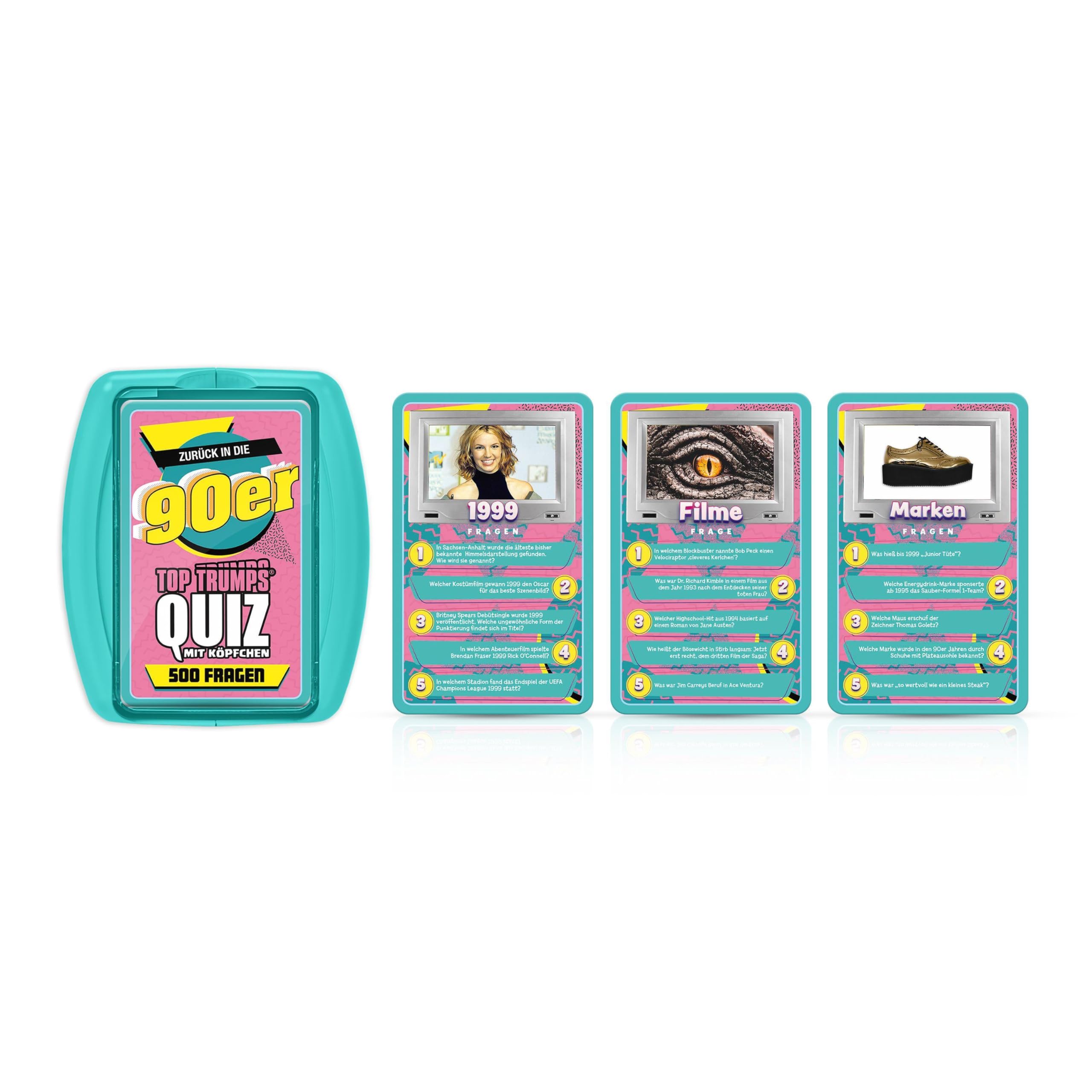 Winning Moves Top Trumps Quiz 90er Kartenspiel 100 Karten
