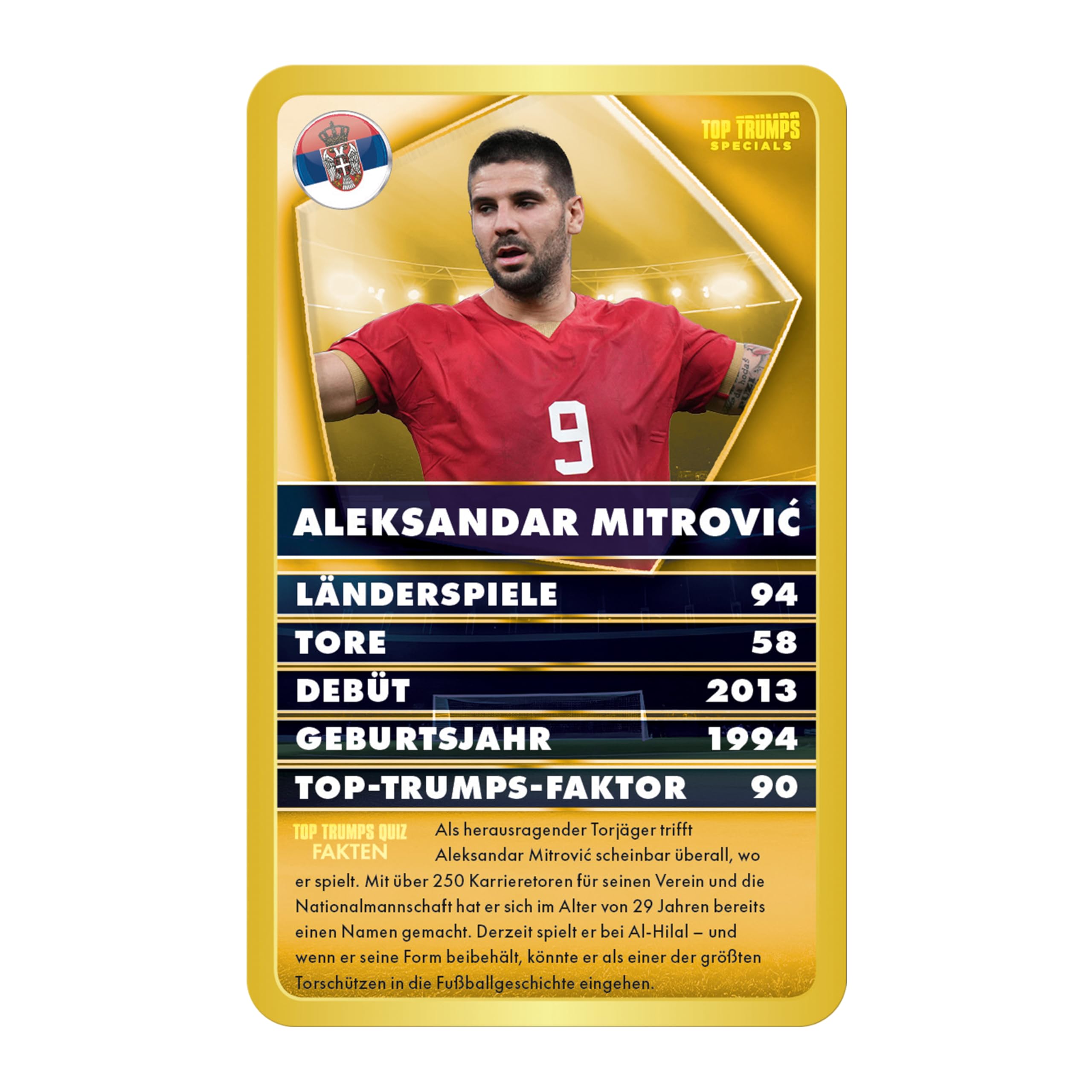 Top Trumps Wetfussballstars 6 Kartenspiel 30 Karten