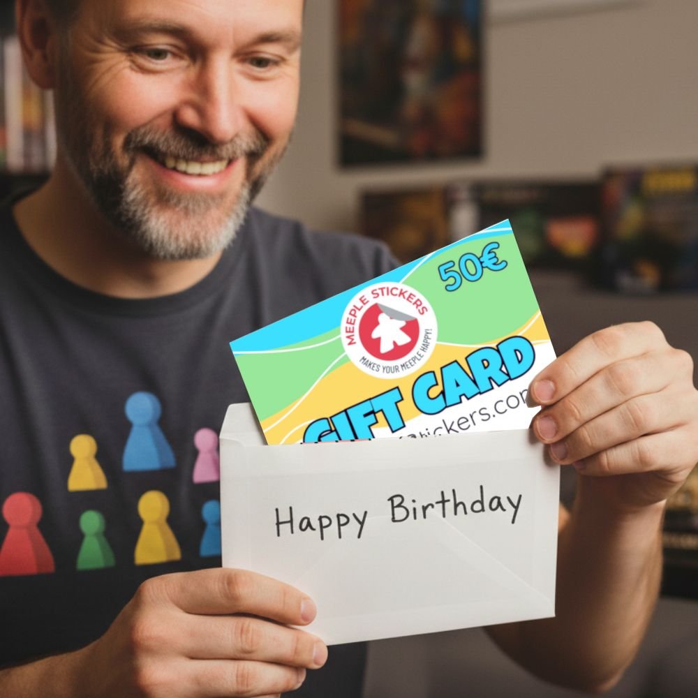 Meeple Sticker Gift Card 50 Euro Gutschein digital Brettspiel