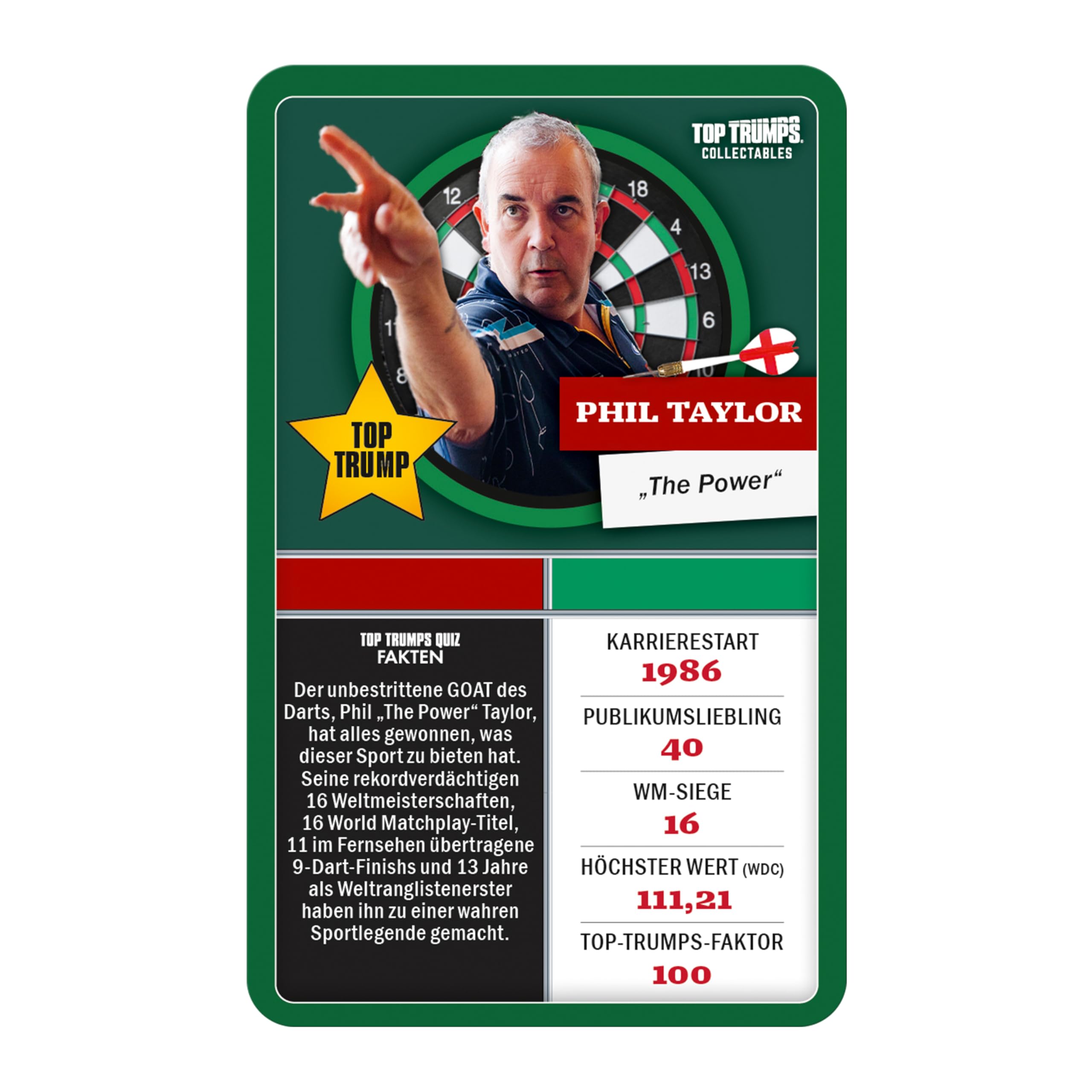 Top Trumps Collectables Darts Kartenspiel Stars Edition