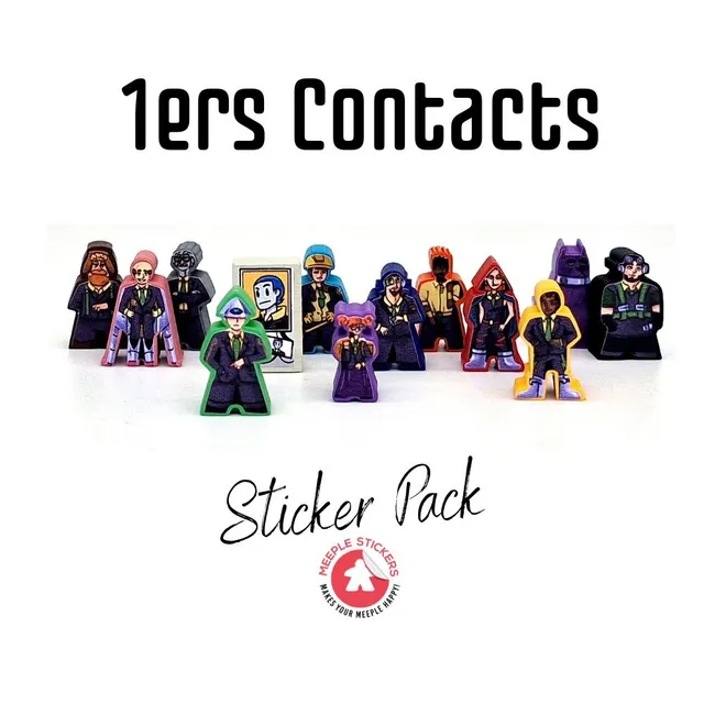 Meeple Sticker 1ers Contacts Sticker Set Meeple Aufkleber Agenten