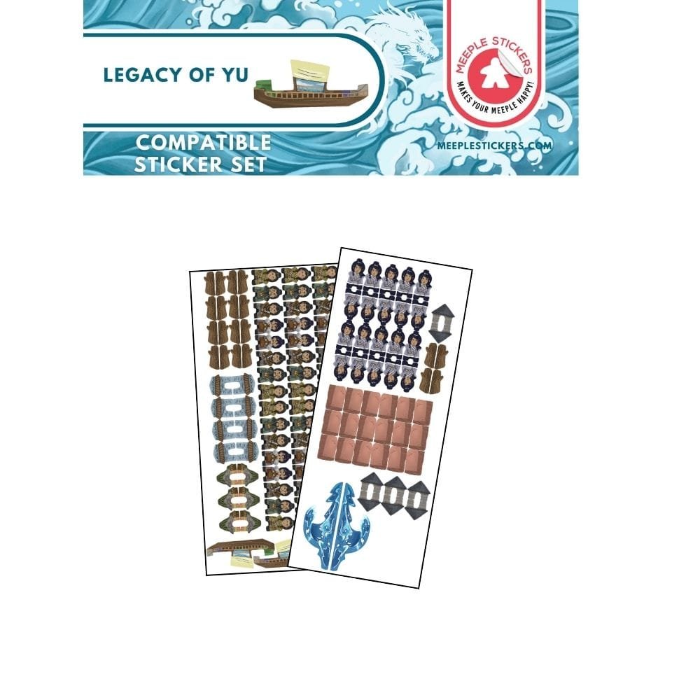 Meeple Sticker Legacy of Yu Sticker Set Aufkleber beidseitig