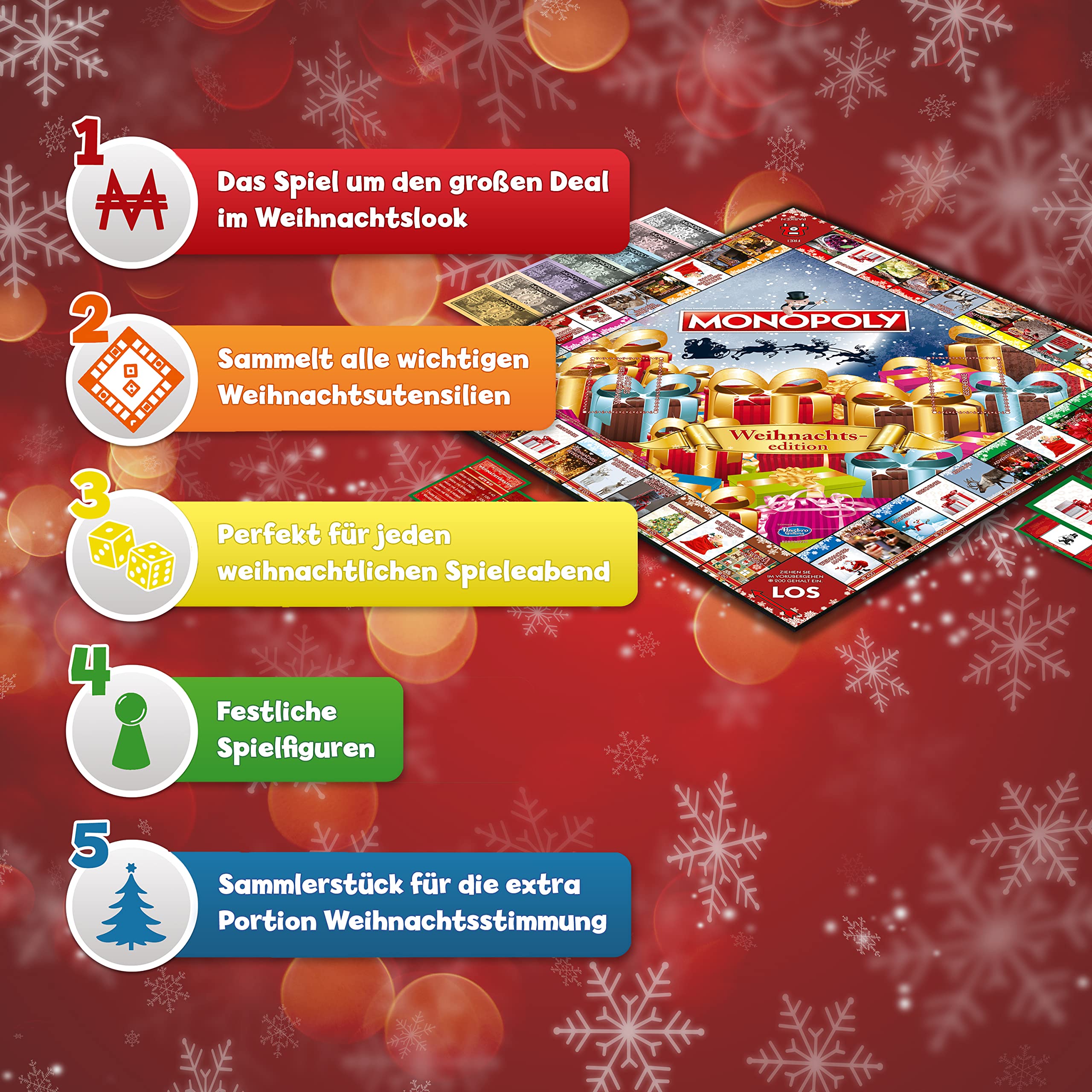 Winning Moves Monopoly Weihnachten Edition Brettspiel ab 8 Jahren