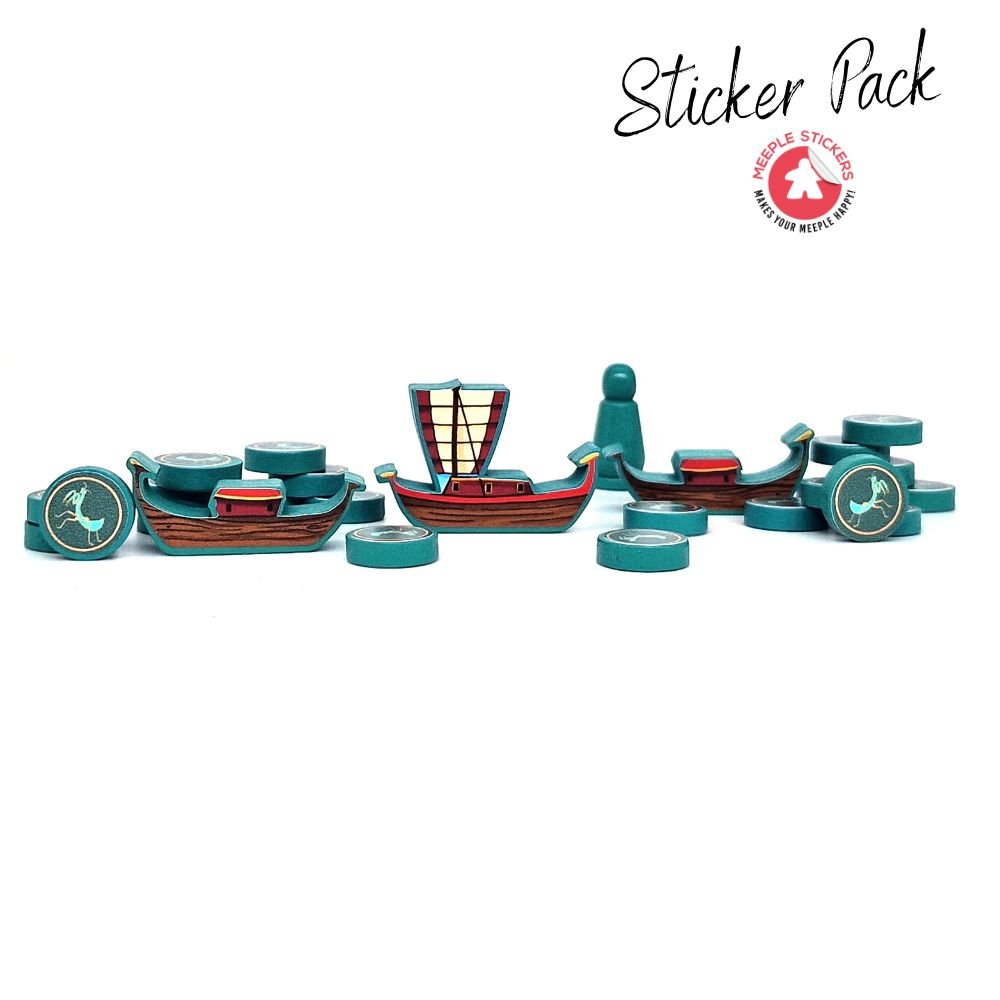 Meeple Sticker River of Gold Sticker Set Boote Händler