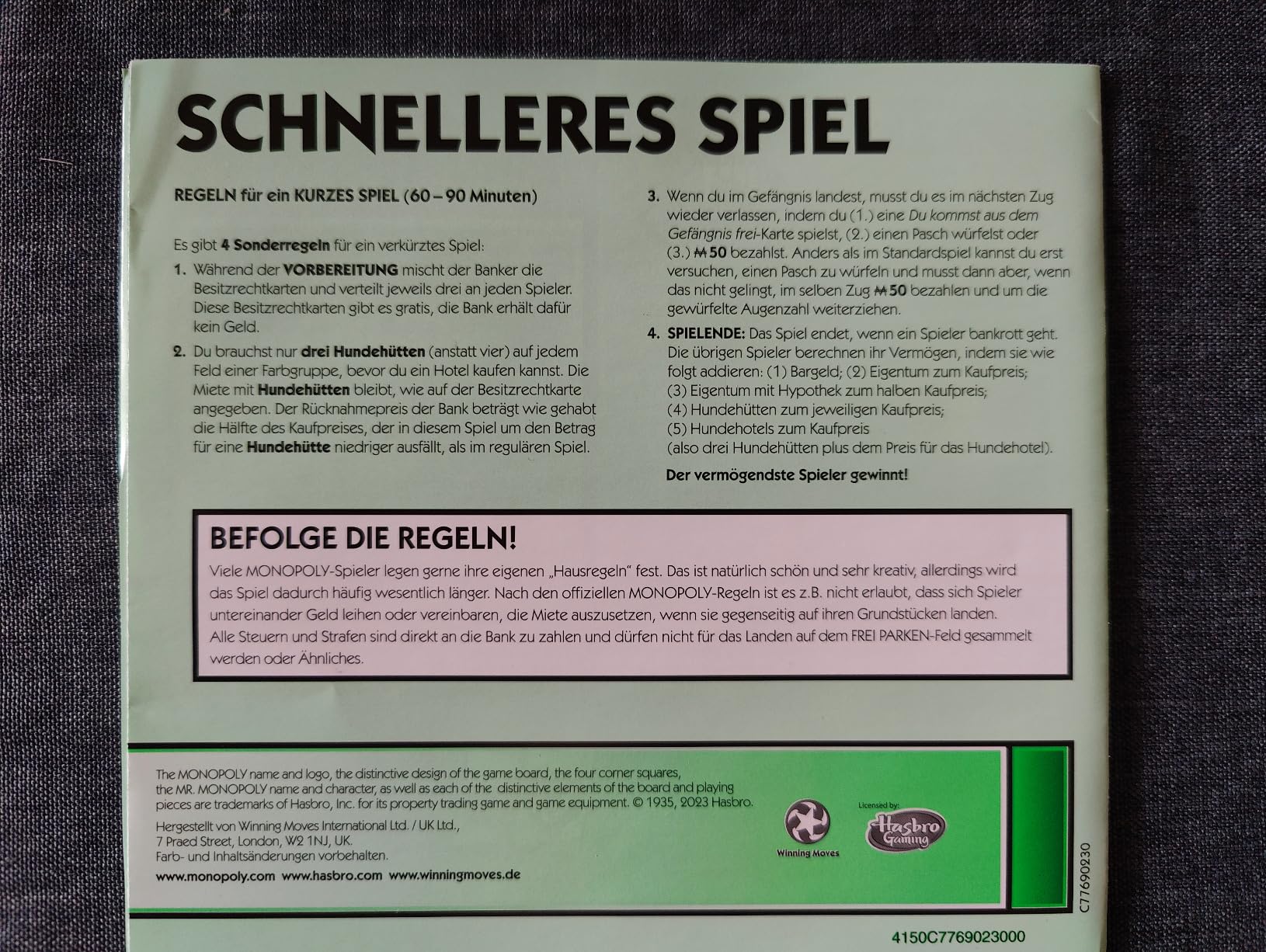 Winning Moves Monopoly Hunde Edition Brettspiel ab 8 Jahren