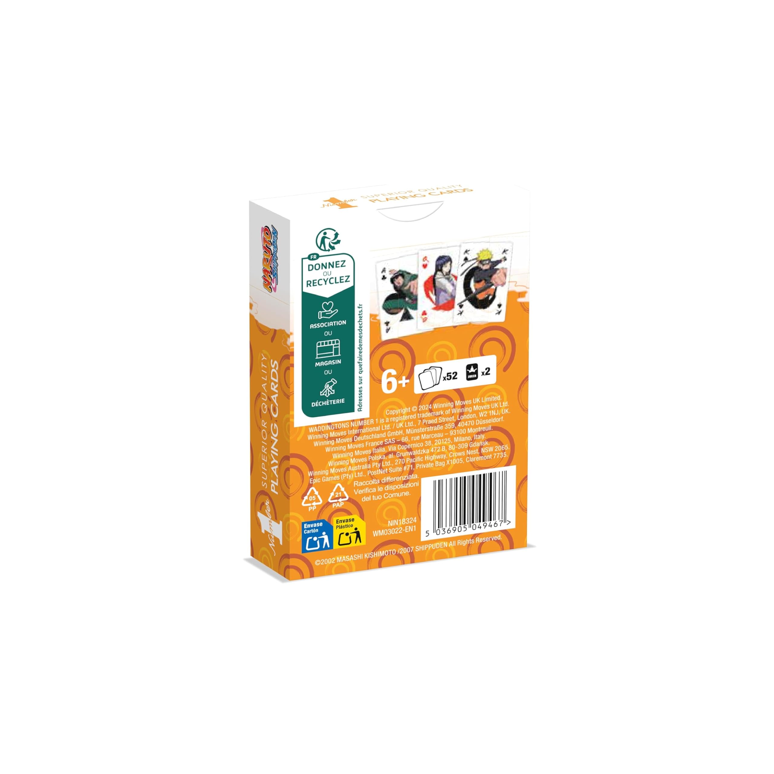 Winning Moves Number 1 Naruto Spielkarten 54 Karten