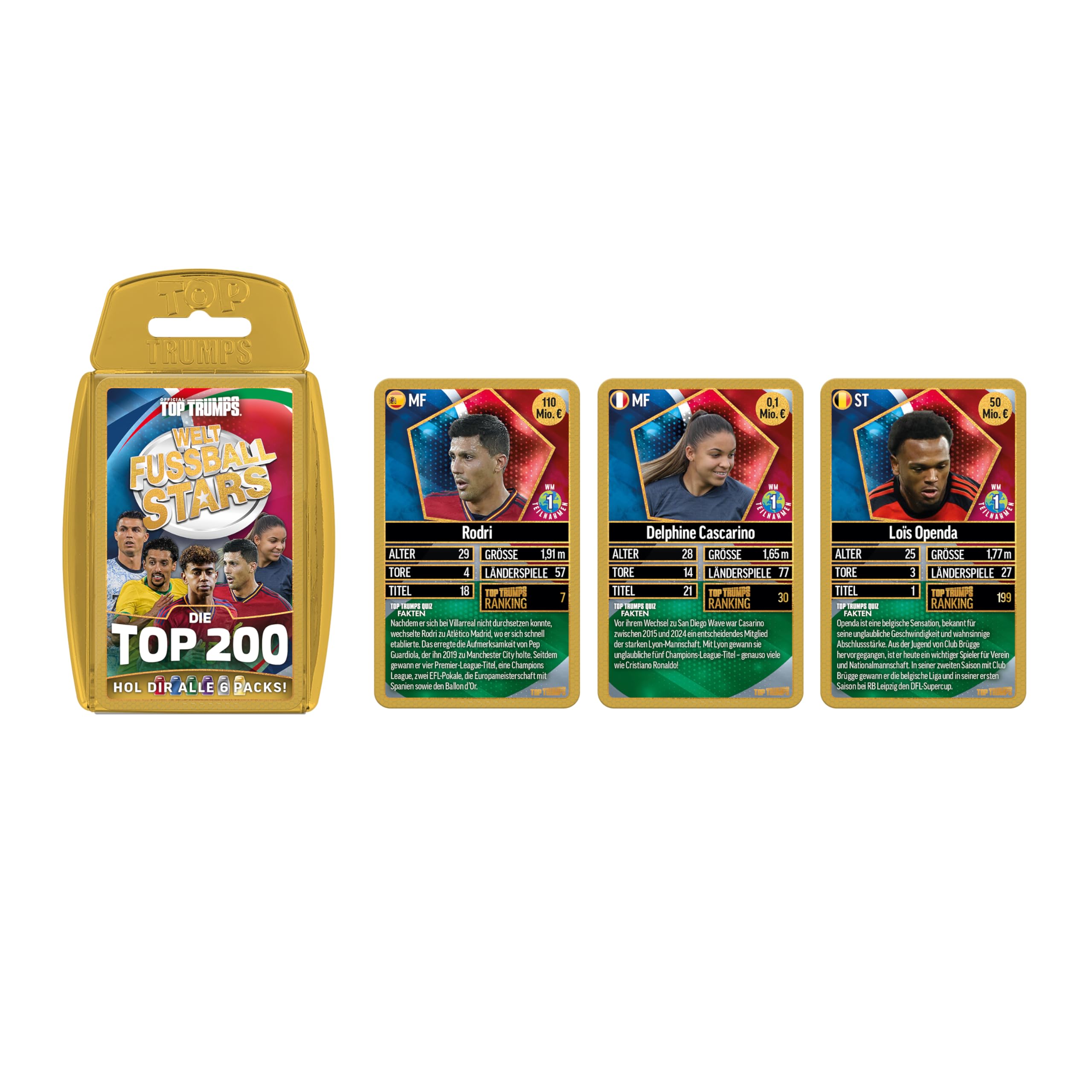 Winning Moves Top Trumps Weltfussballstars Kartenspiel Pack 6