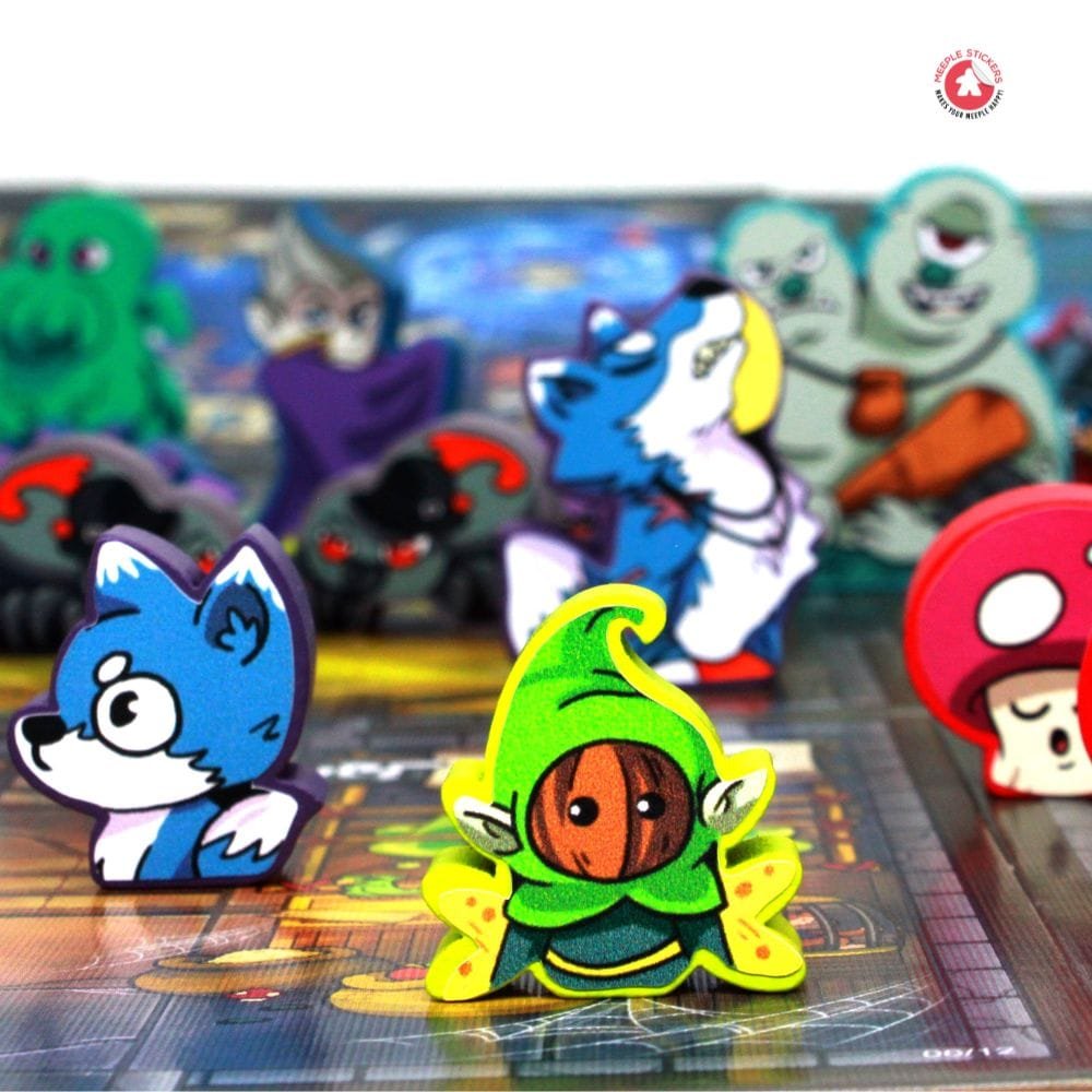 Meeple Sticker Keep Heroes Out Boss Battles Aufkleber Set