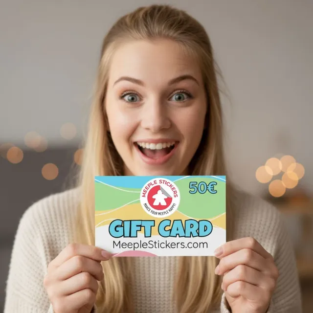 Meeple Sticker Gift Card 50 Euro Gutschein digital Brettspiel