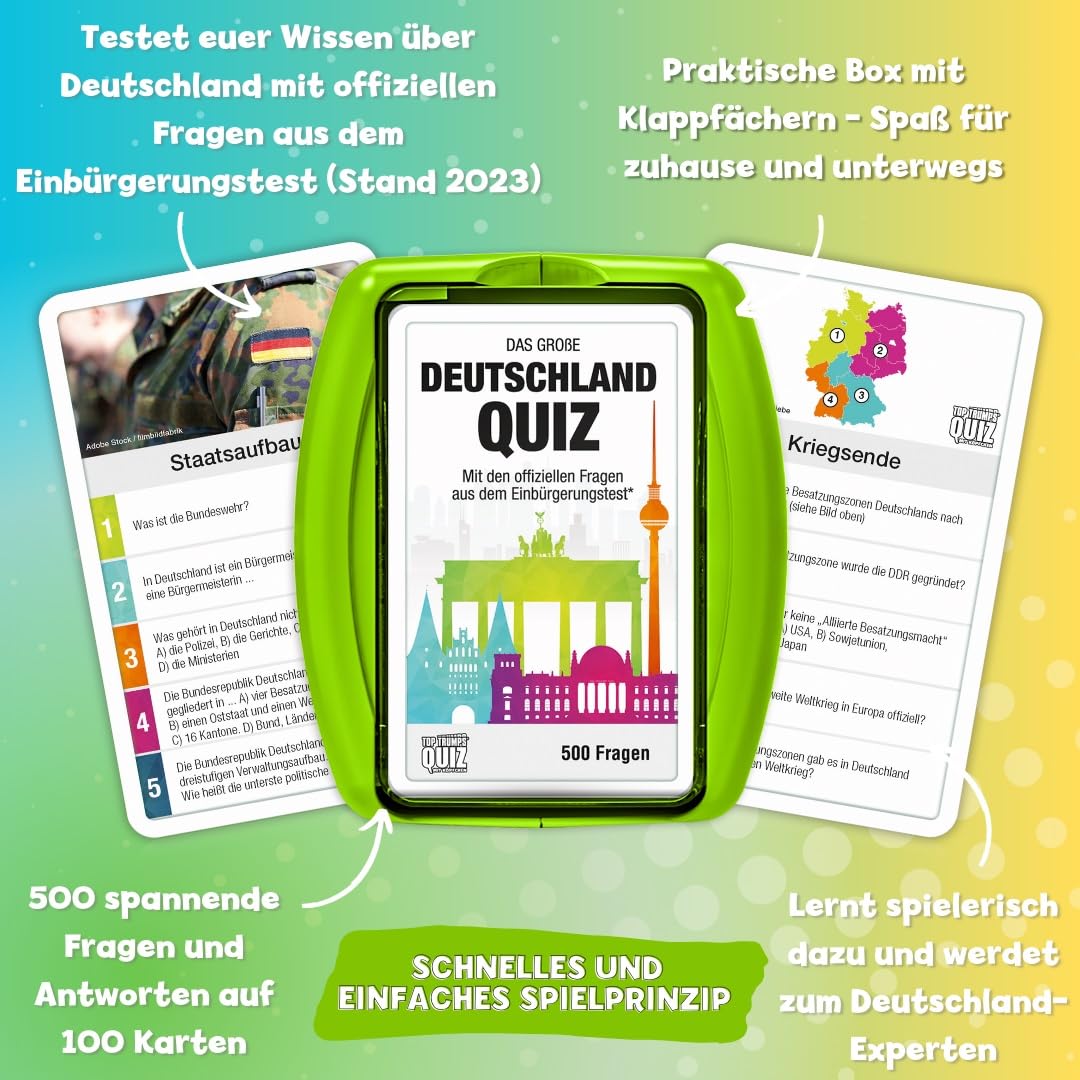 Top Trumps Quiz Deutschland Kartenspiel 100 Karten ab 8 Jahren