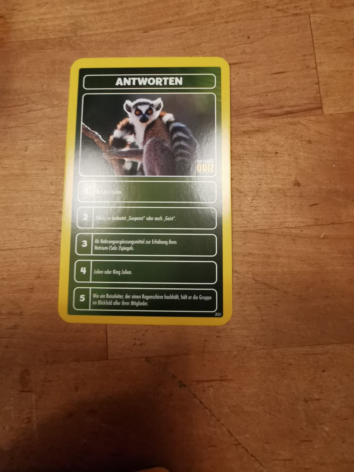 Winning Moves Top Trumps Quiz Welt der Tiere Kartenspiel ab 7