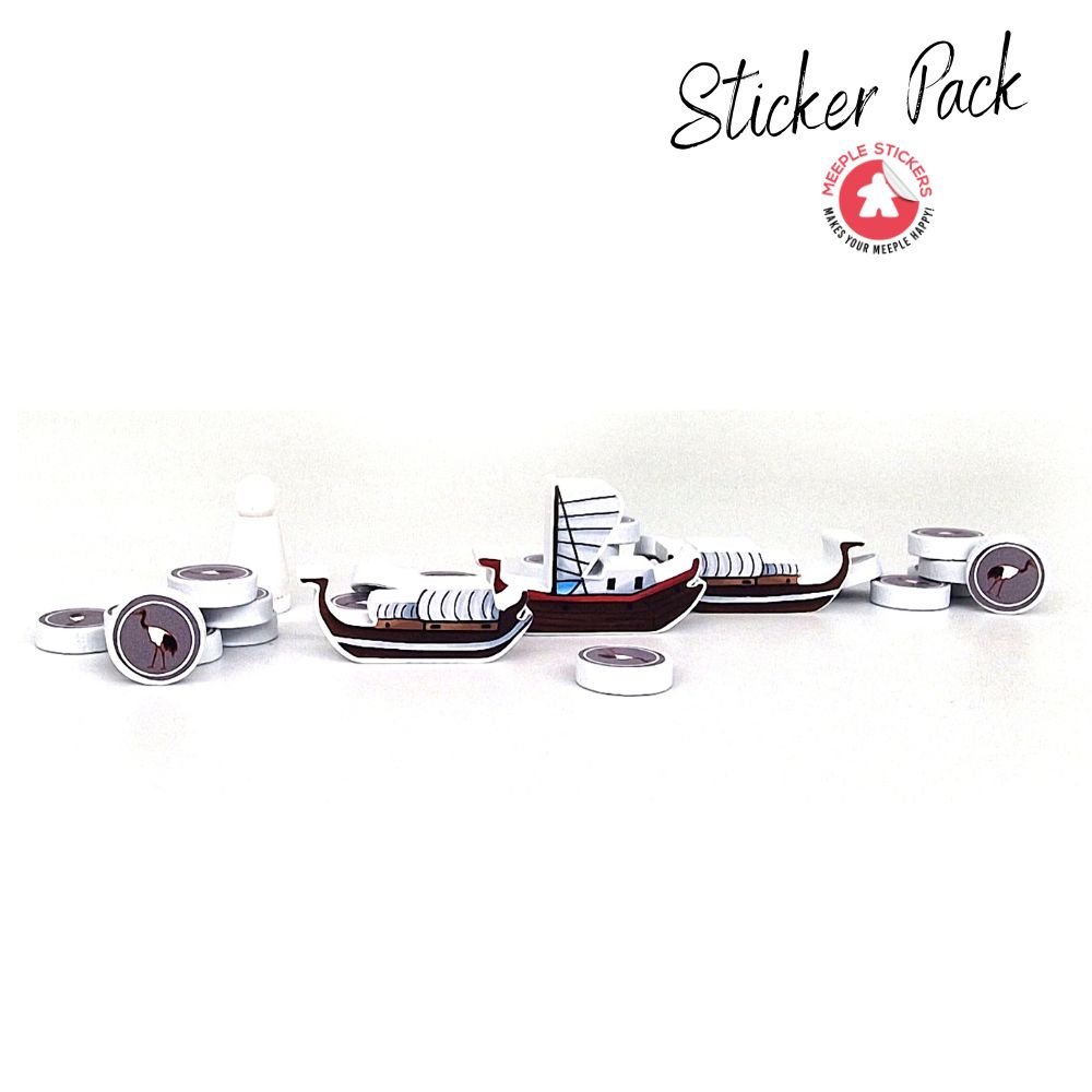 Meeple Sticker River of Gold Sticker Set Boote Händler