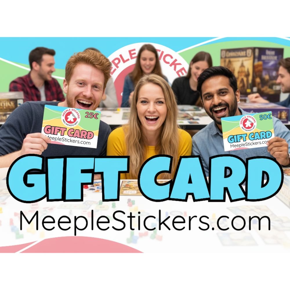Meeple Sticker Gift Card 50 Euro Gutschein digital Brettspiel
