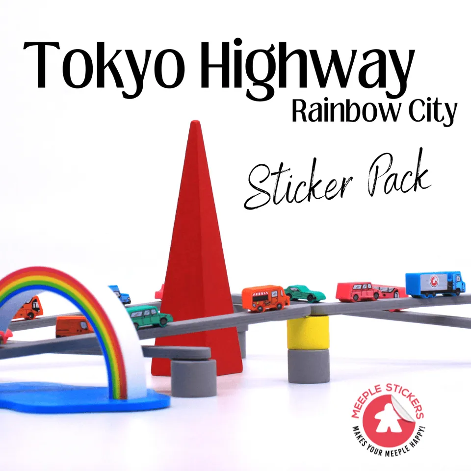 Meeple Sticker Tokyo Highway Rainbow City Sticker Set