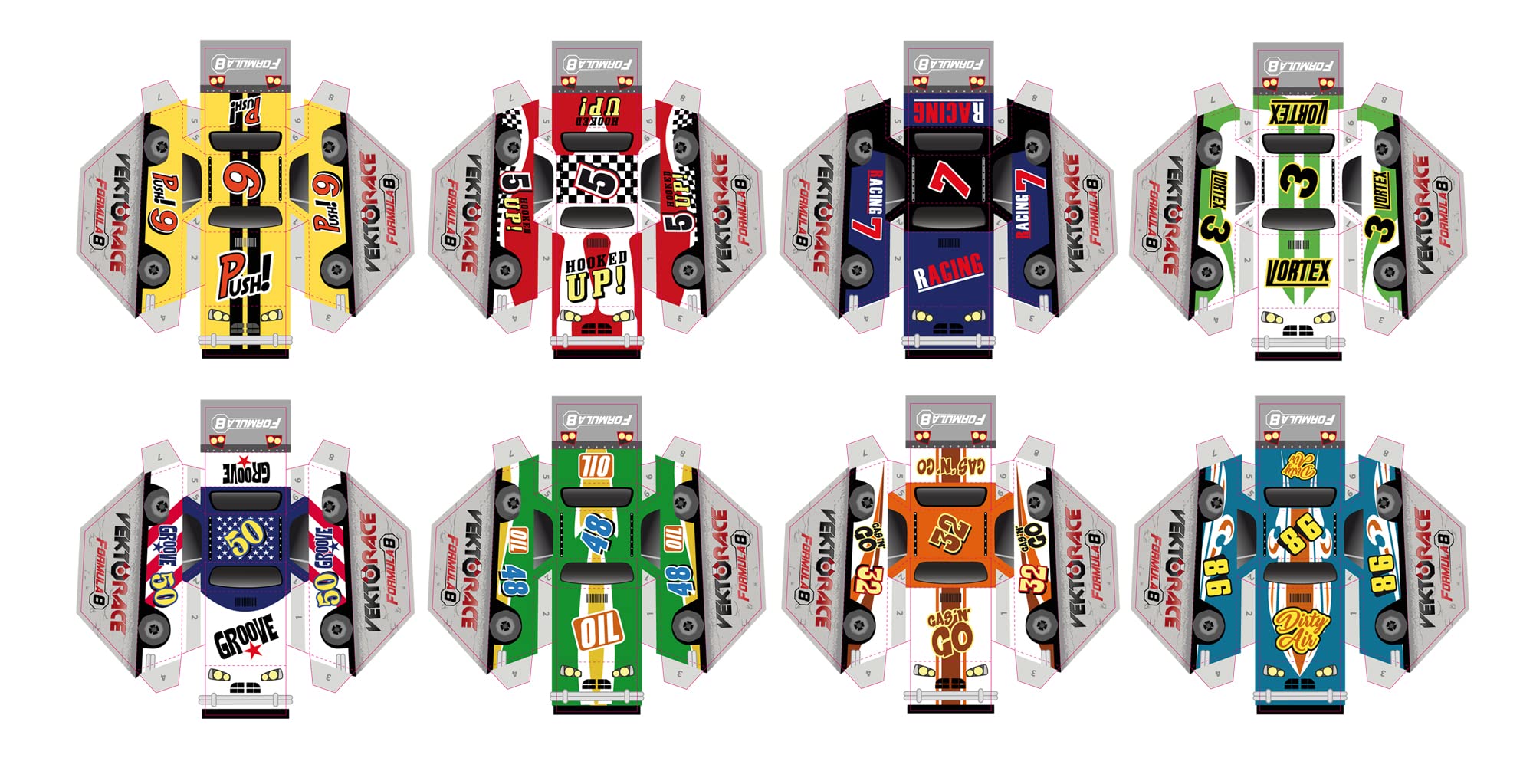 KaleidosGames VektoRace Autorennspiel Brettspiel Rennwagen