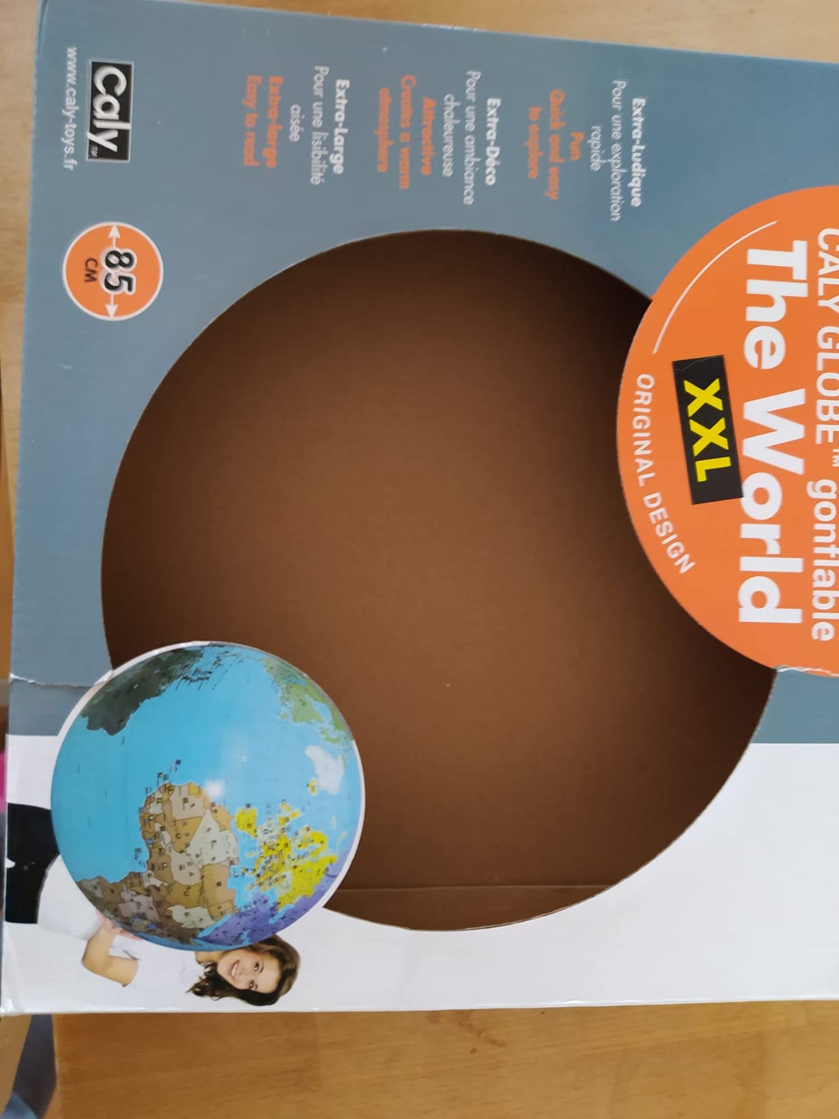 HCM Kinzel Caly Die Welt XXL Globus Grau 85 cm
