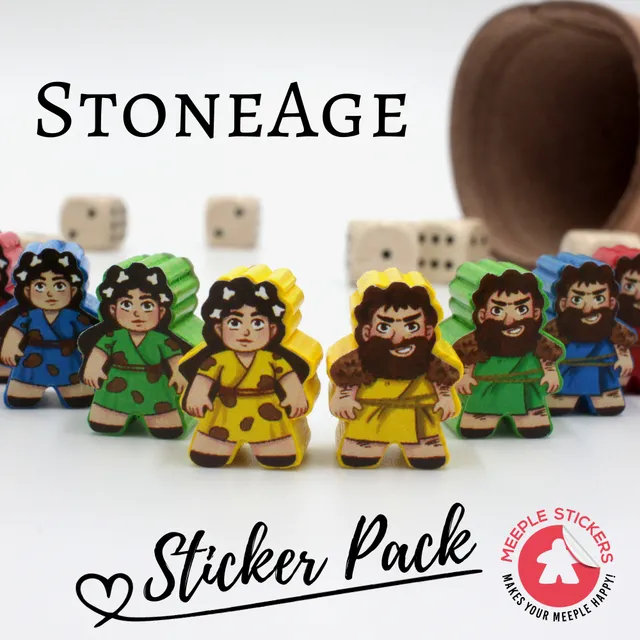 Meeple Sticker Stone Age Sticker Set Meeple doppelseitig