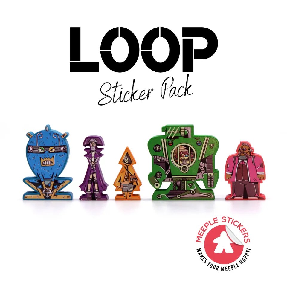 Meeple Sticker The Loop Sticker Set beidseitig Time Agent