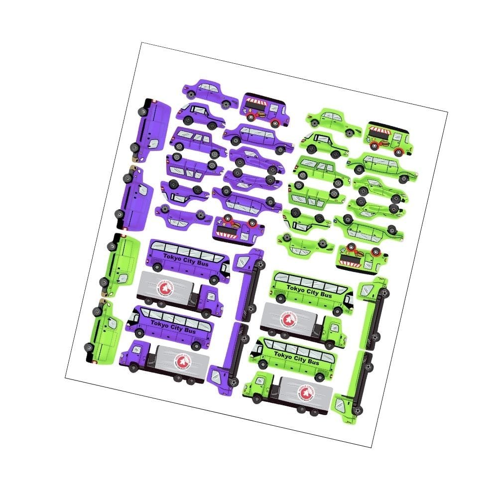 Meeple Sticker Tokyo Highway 2+4 Kit Sticker Set Autos beidseitig