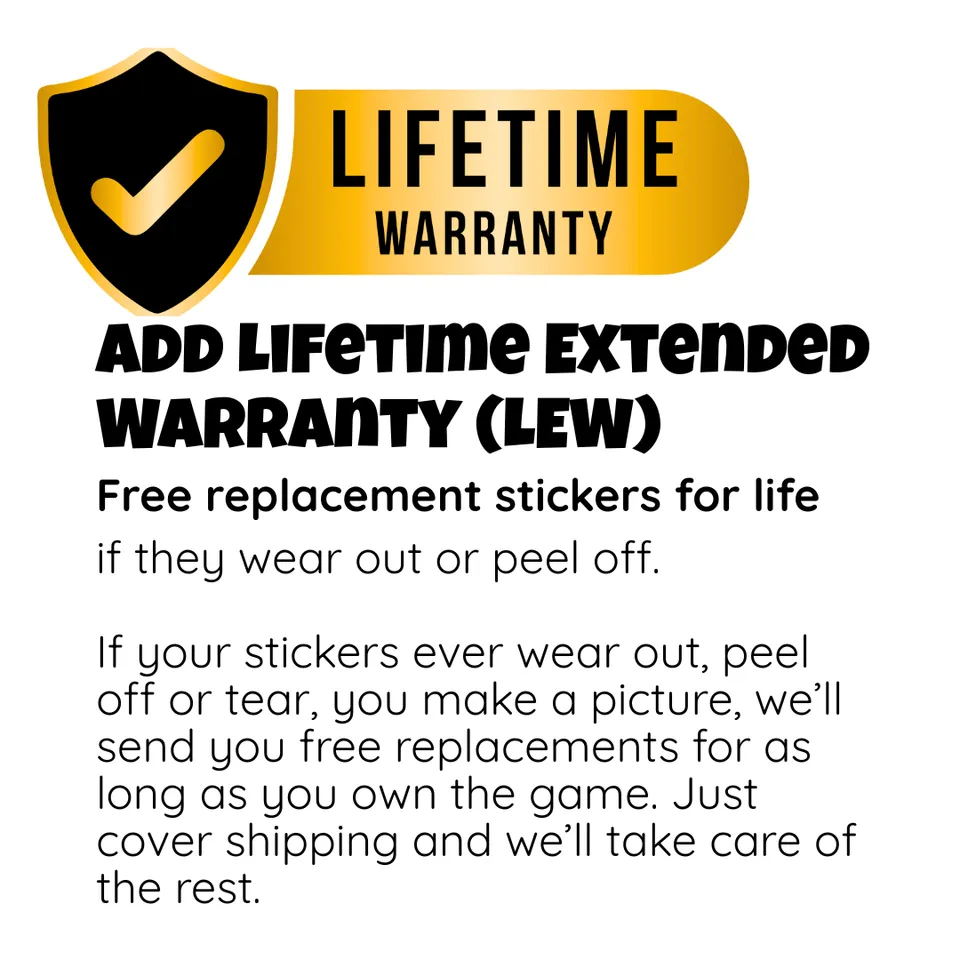 Meeple Sticker Lifetime Extended Warranty Garantie Ersatz