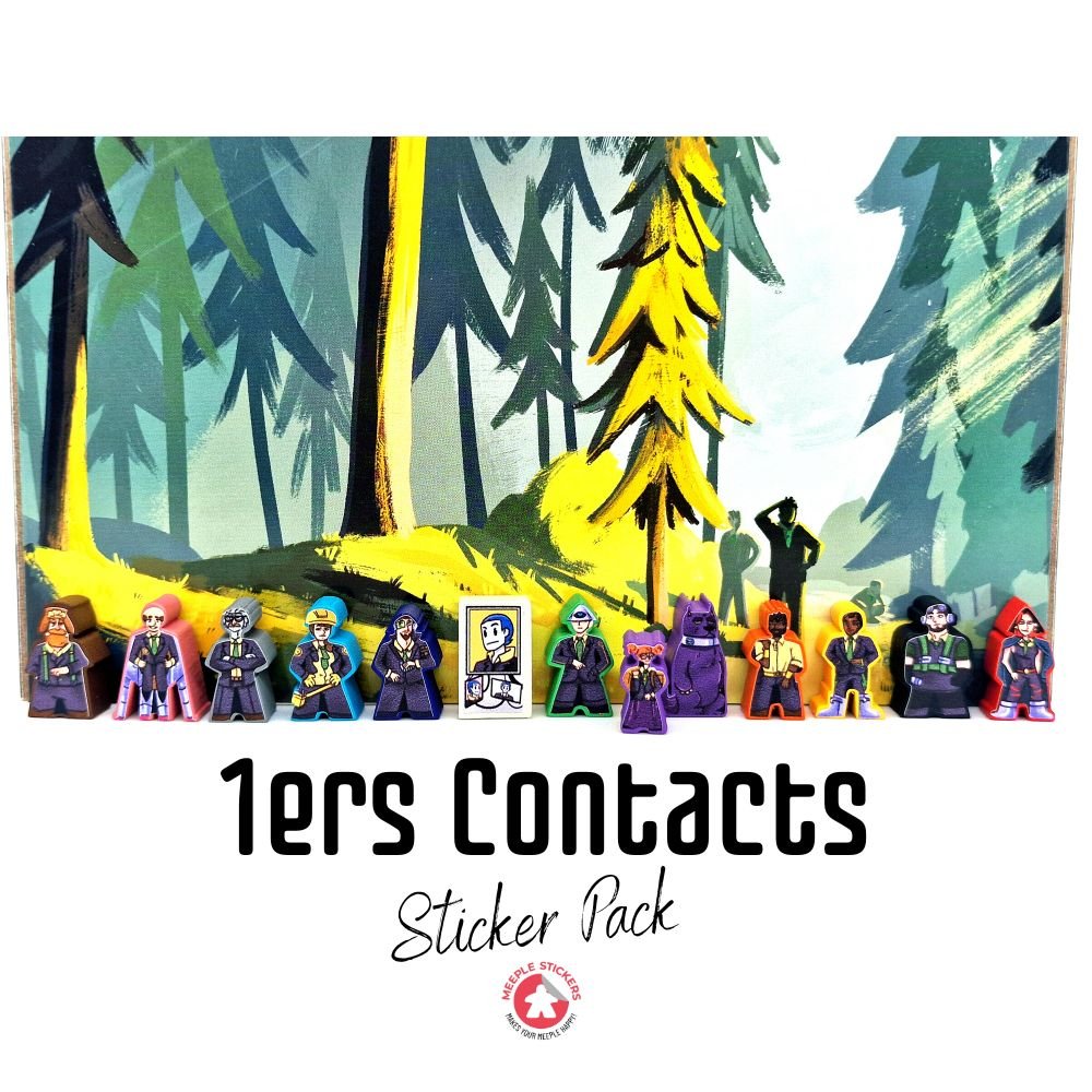 Meeple Sticker 1ers Contacts Sticker Set Meeple Aufkleber Agenten