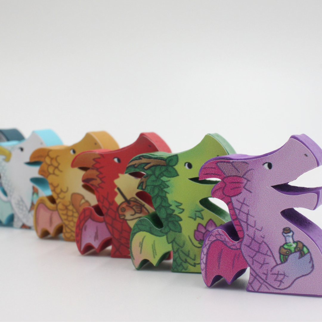 Meeple Sticker FlameCraft Sticker Set Meeple Aufkleber Drachen