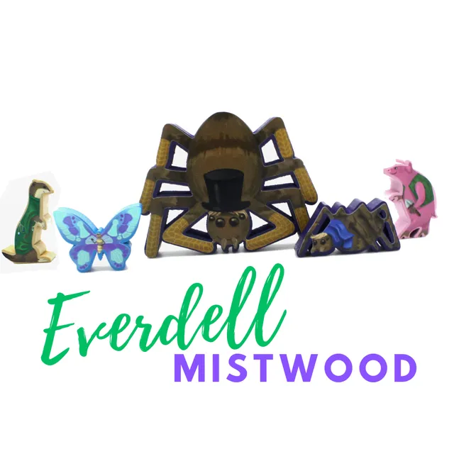 Meeple Sticker Everdell Mistwood Sticker Set beidseitig