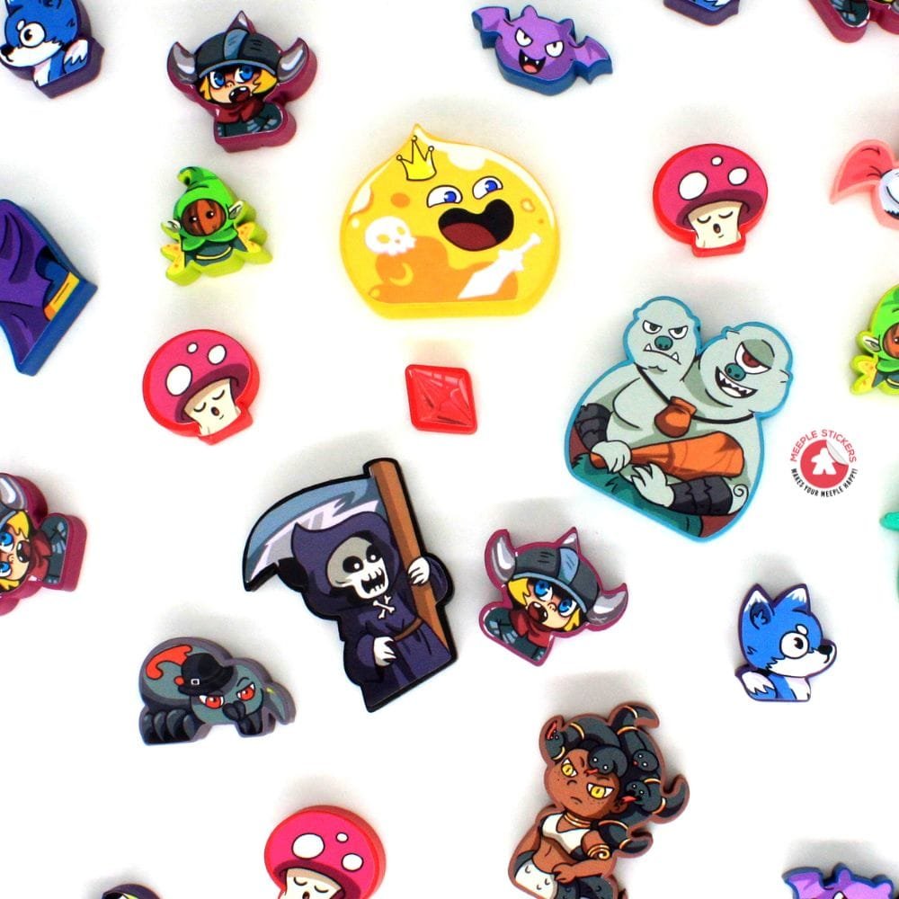 Meeple Sticker Keep Heroes Out Boss Battles Aufkleber Set