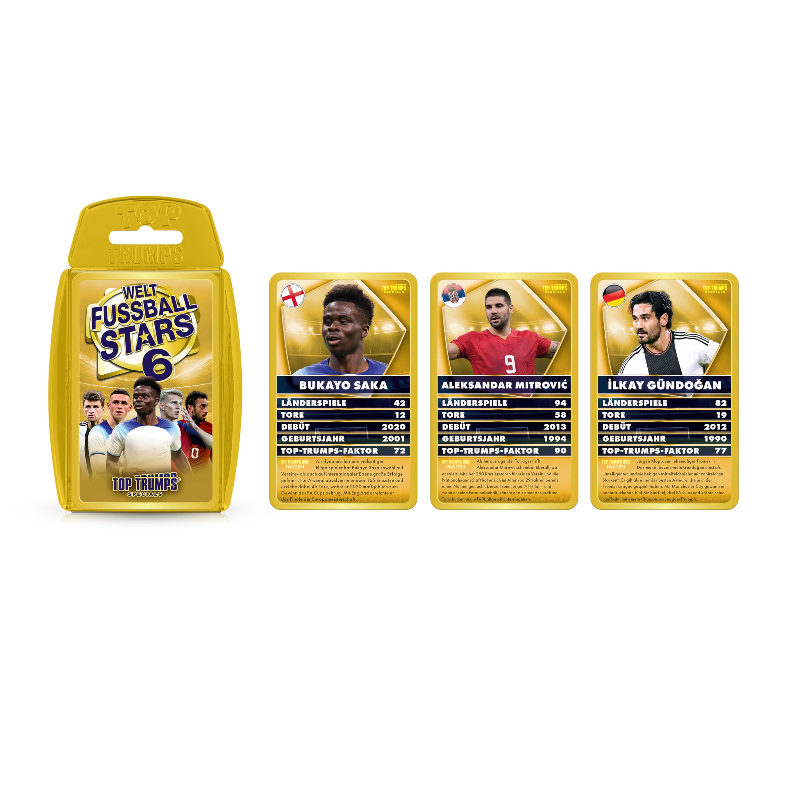 Top Trumps Wetfussballstars 6 Kartenspiel 30 Karten