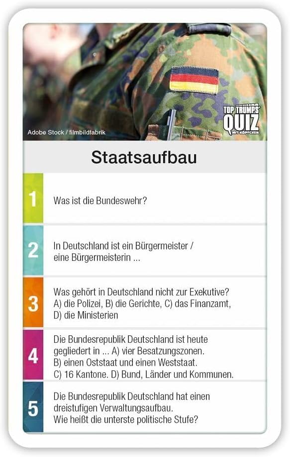 Top Trumps Quiz Deutschland Kartenspiel 100 Karten ab 8 Jahren