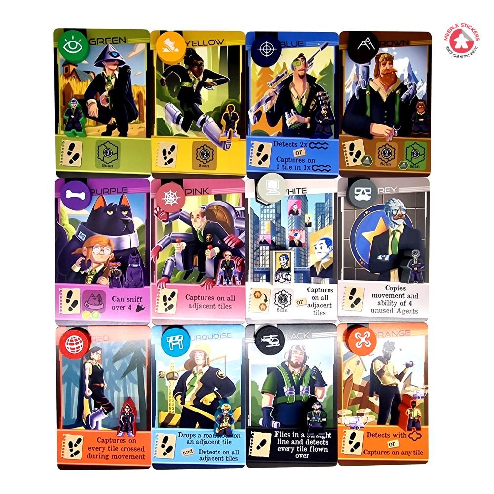 Meeple Sticker 1ers Contacts Sticker Set Meeple Aufkleber Agenten