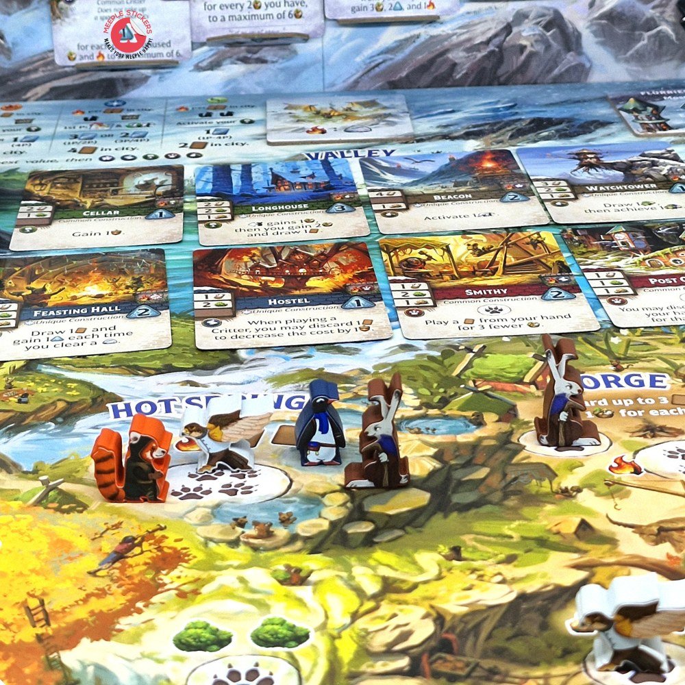 Meeple Sticker Everdell Silverfrost Aufkleber Set doppelseitig