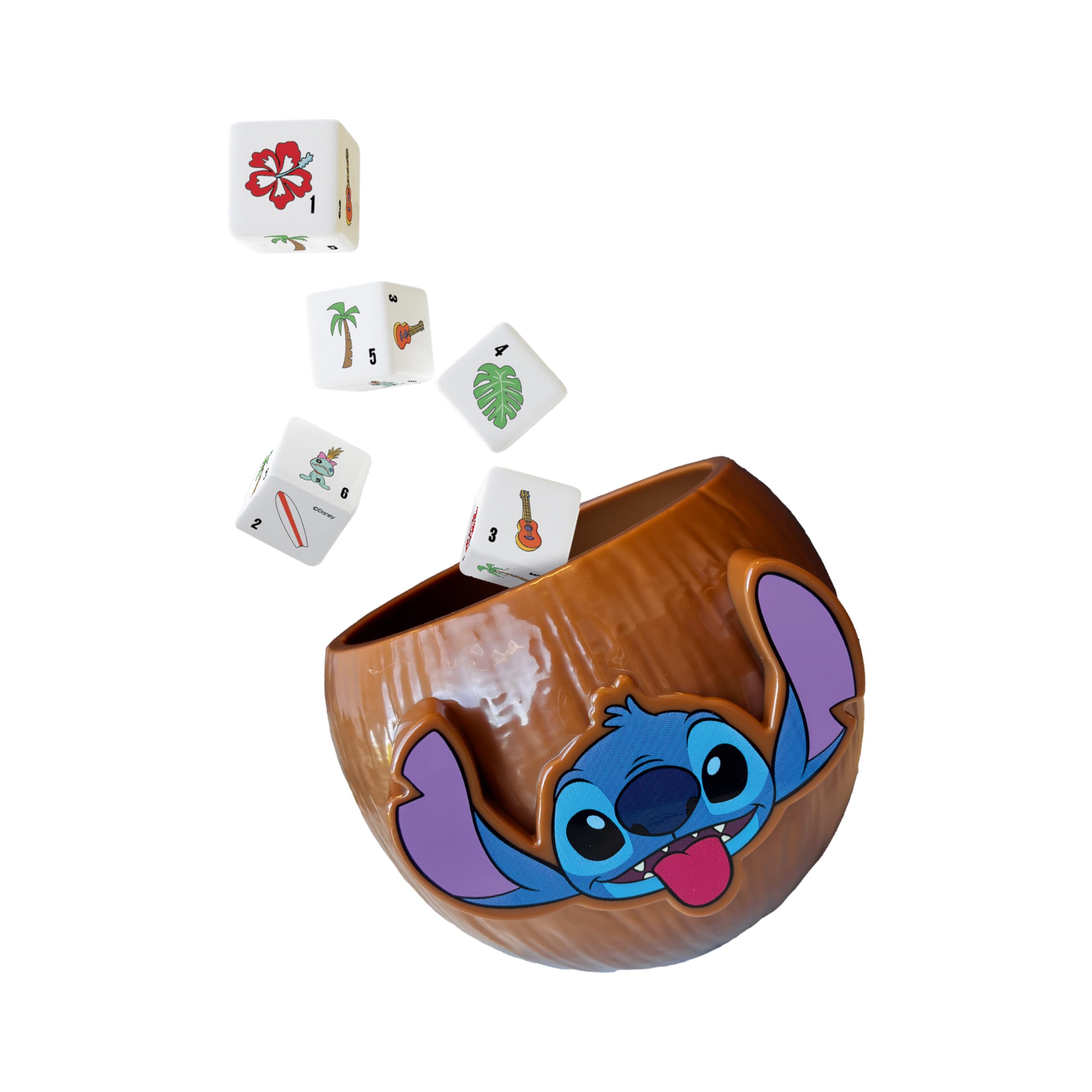 Winning Moves Yahtzee Stitch Würfelspiel Kokosnuss-Becher