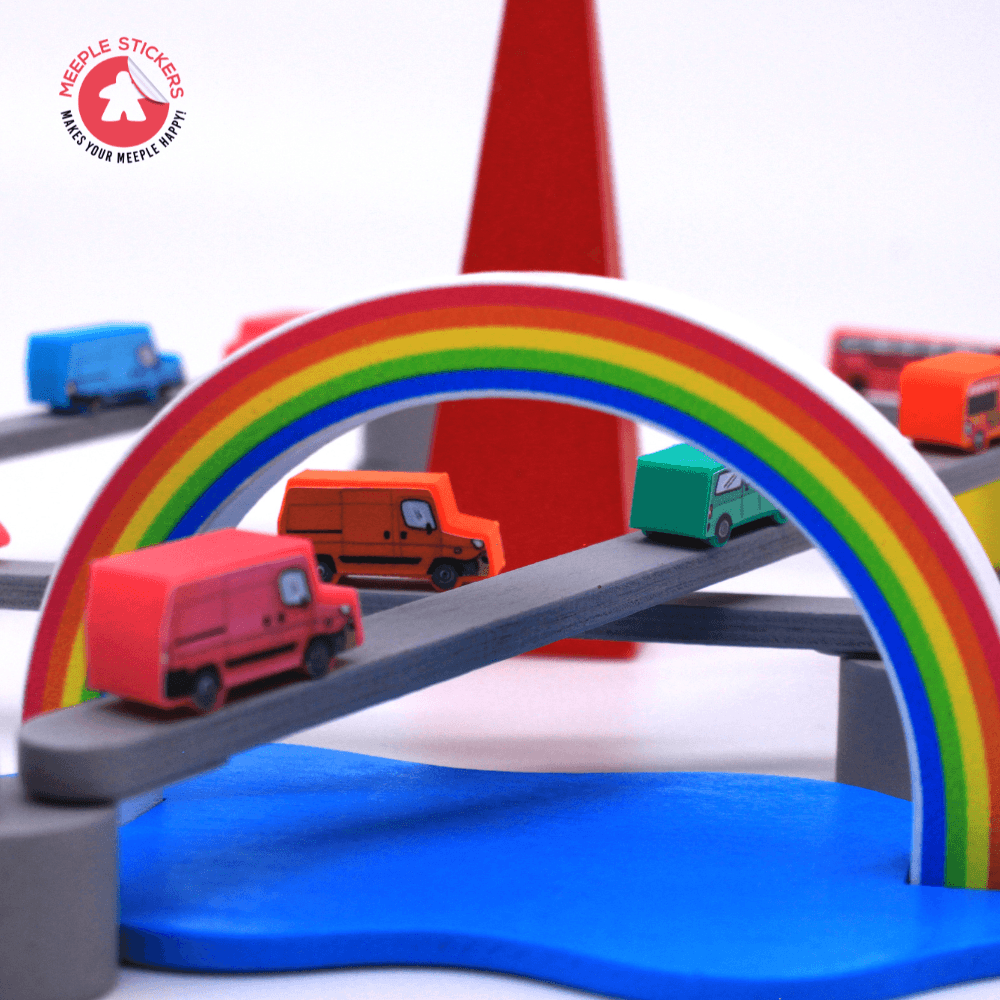 Meeple Sticker Tokyo Highway Rainbow City Sticker Set