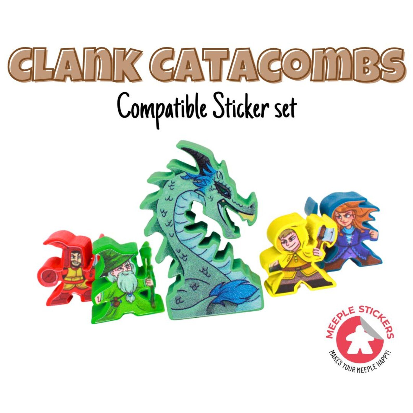 Meeple Sticker Clank Catacombs Sticker Set Aufkleber