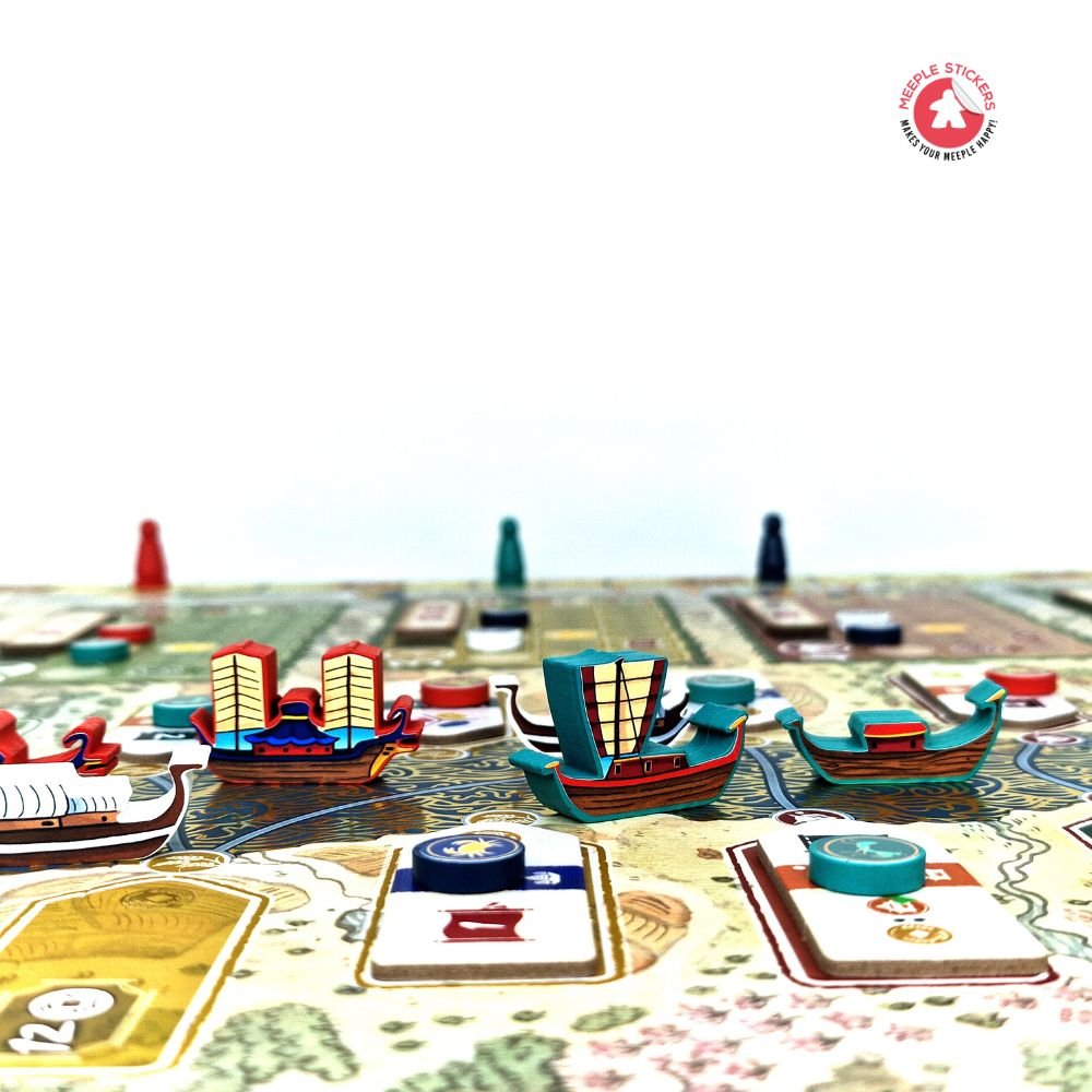 Meeple Sticker River of Gold Sticker Set Boote Händler