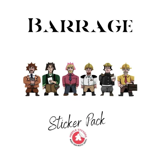 Meeple Sticker Barrage Aufkleber Set Basis + Erweiterung