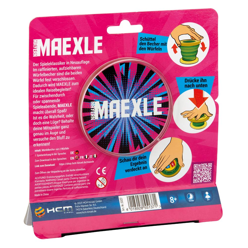 HCM Kinzel Maexle Würfelspiel mit Becher 2 Würfel