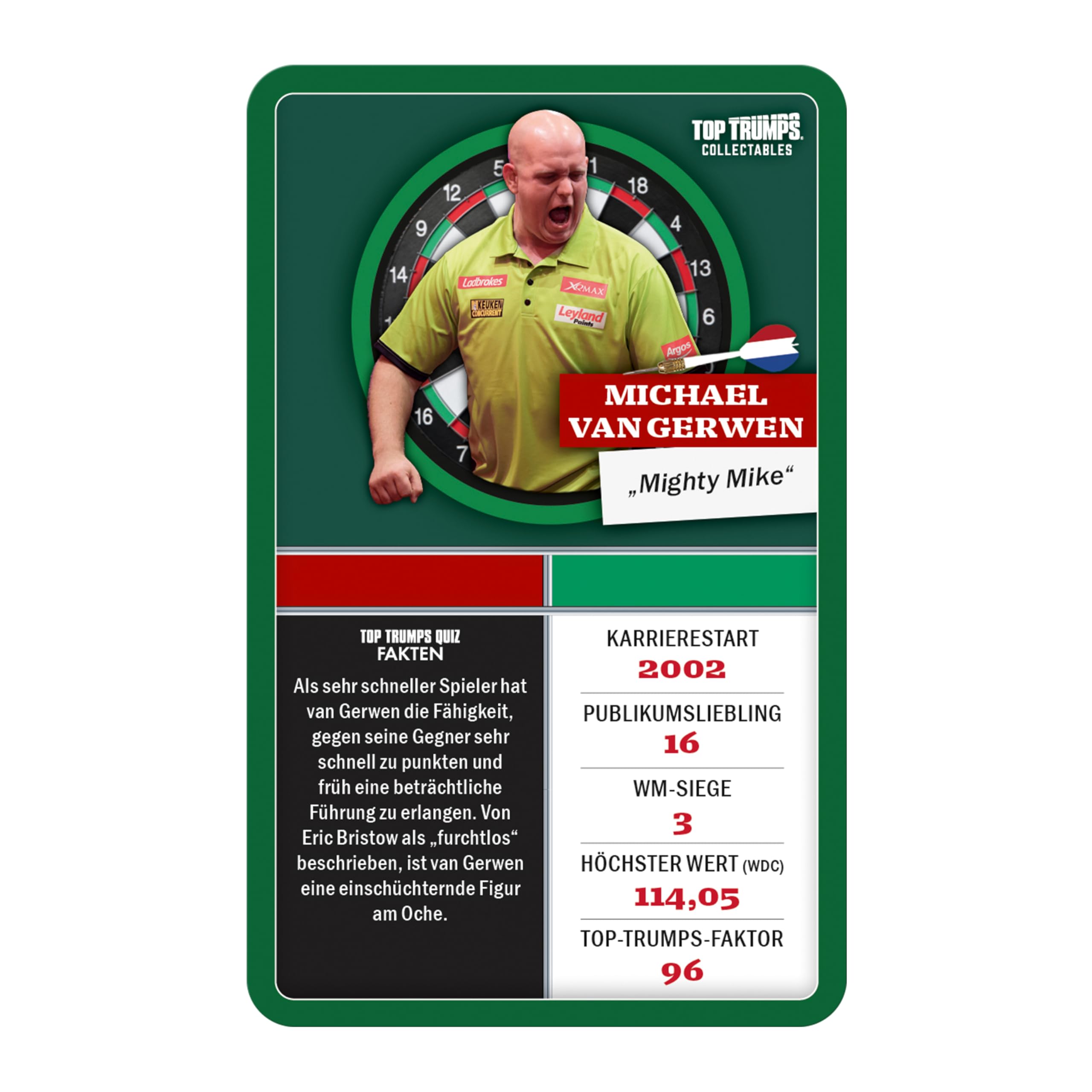 Top Trumps Collectables Darts Kartenspiel Stars Edition