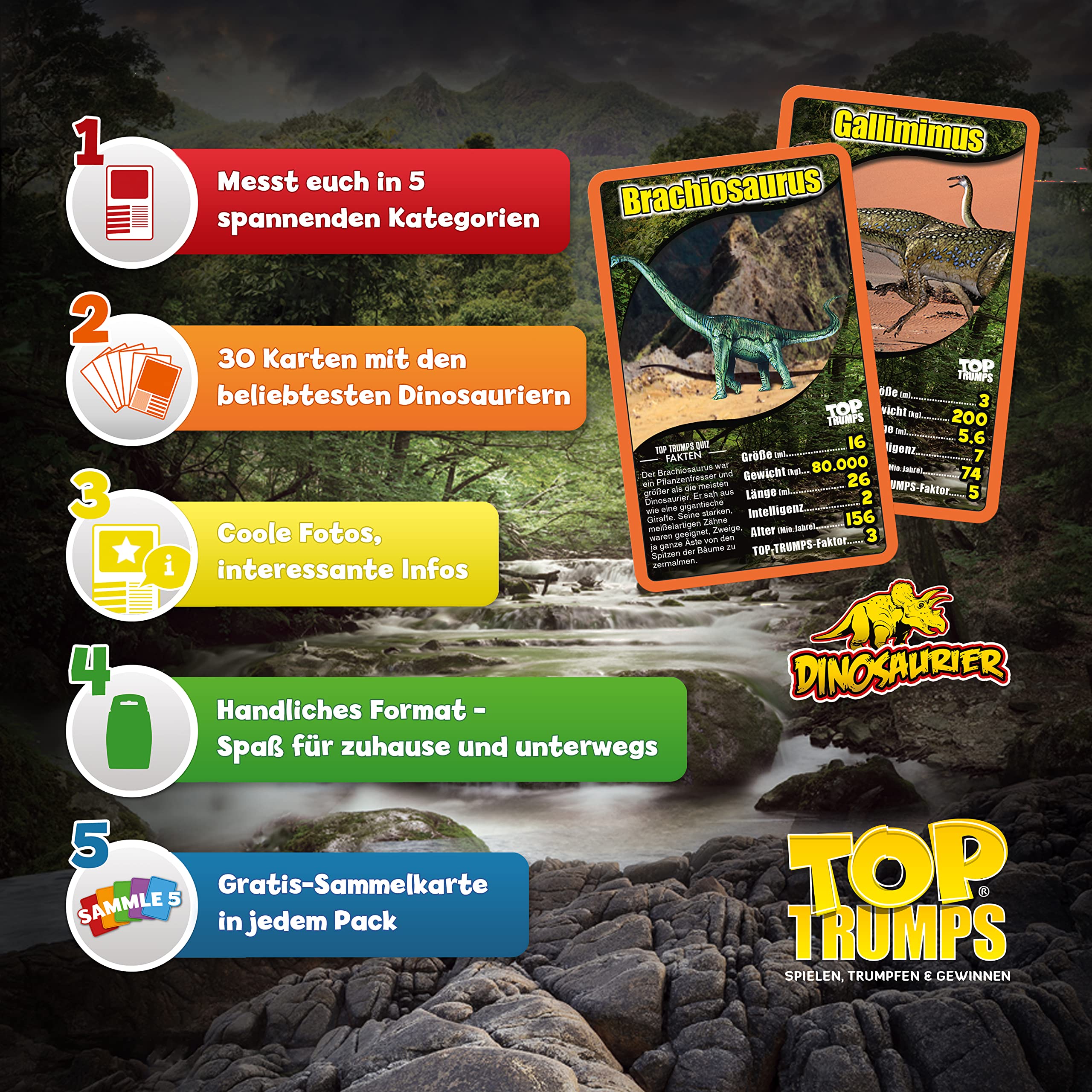 Winning Moves Top Trumps Dinosaurier Kartenspiel Deutsch