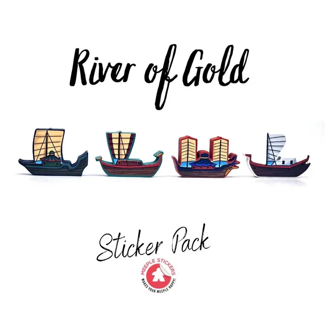 Meeple Sticker River of Gold Sticker Set Boote Händler