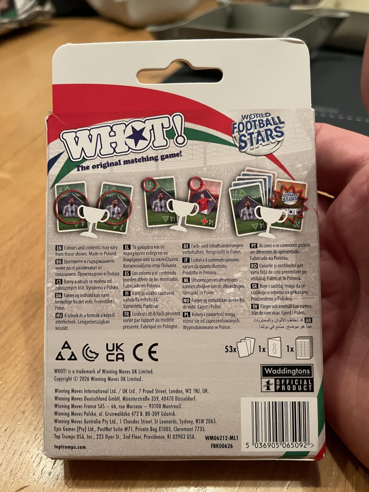 Winning Moves WHOT! Weltfußballstars Kartenspiel Kinder ab 5