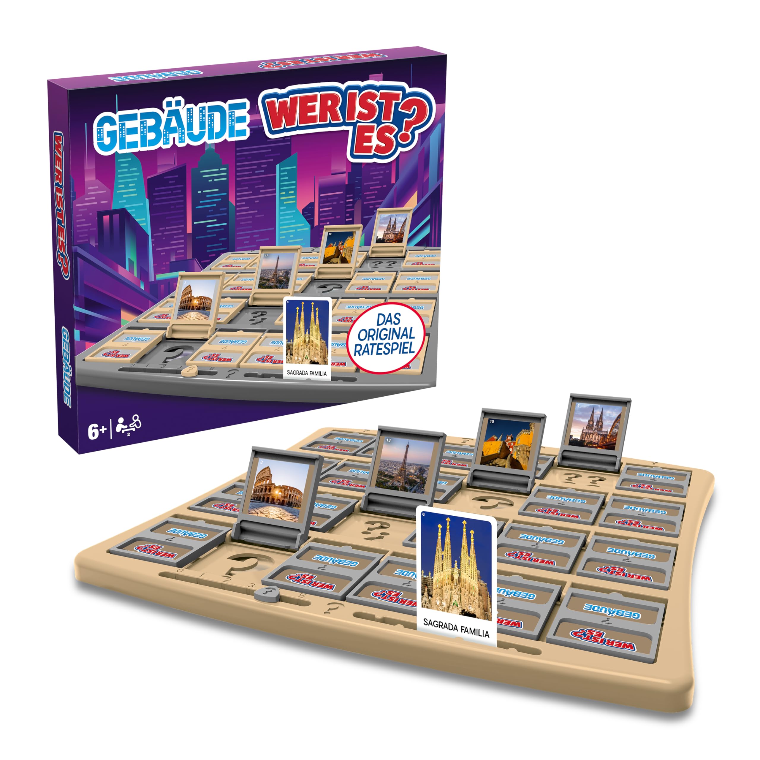 Winning Moves Wer ist es? Gebäude Edition Ratespiel 2 Spieler