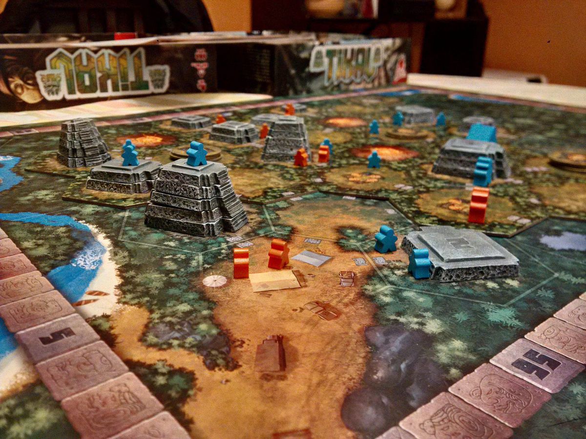 Keep Exploring Tikal Mask Trilogy Brettspiel Neuauflage Resin