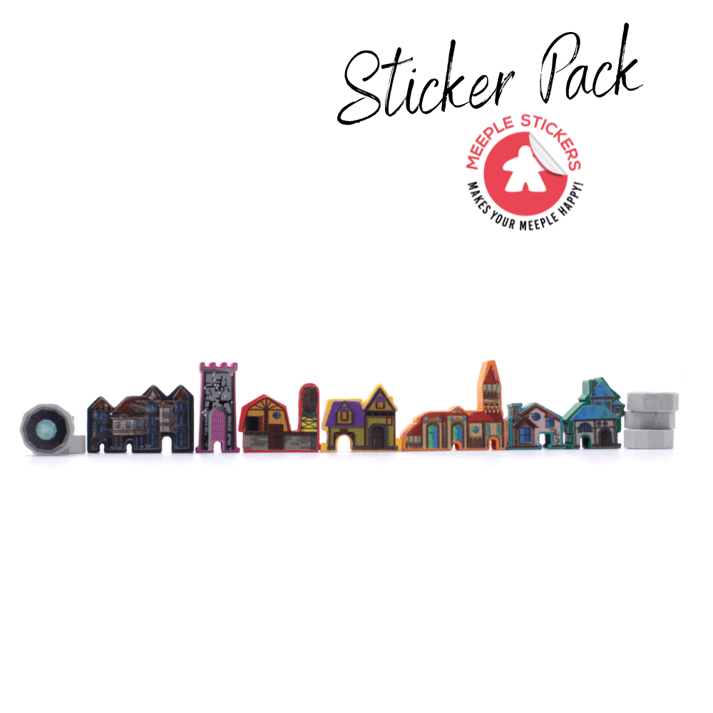 Meeple Sticker Tiny Towns Sticker Set Meeple doppelseitig