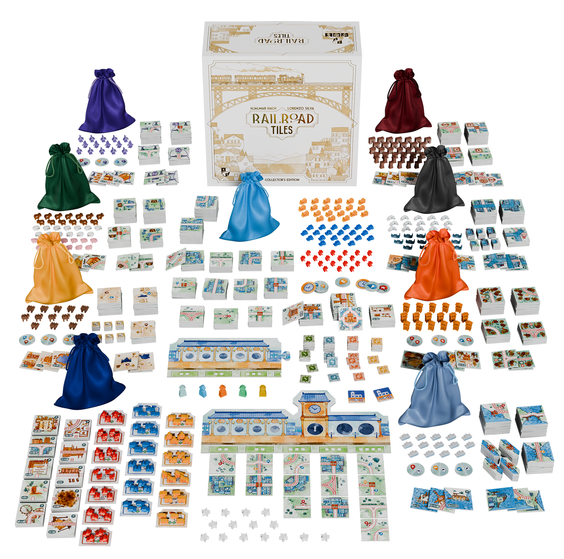 Horrible Railroad Tiles Collector's Brettspiel Big Box 5 Spieler