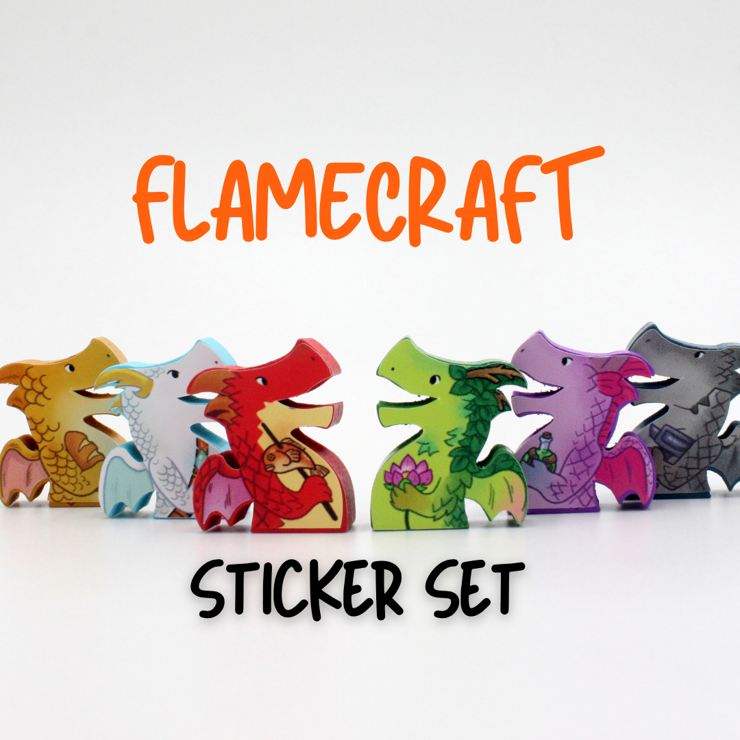Meeple Sticker FlameCraft Sticker Set Meeple Aufkleber Drachen