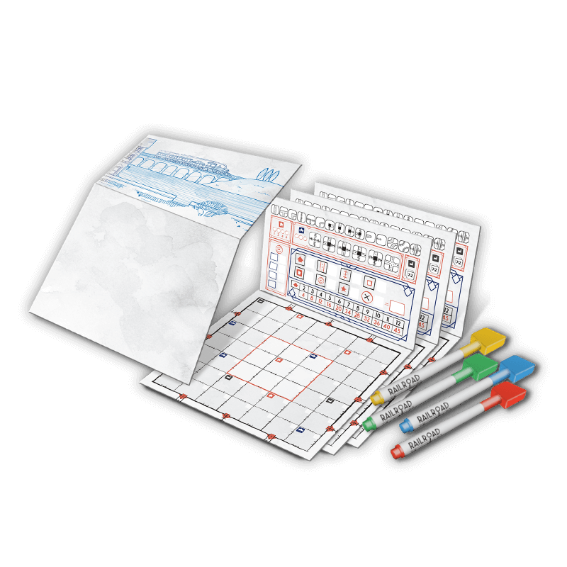 Horrible Railroad Ink Additional Players Pack Brettspiel 6 Blöcke