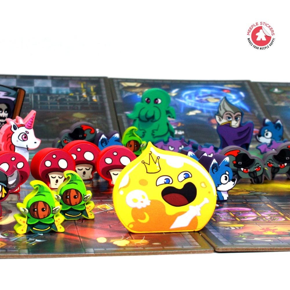 Meeple Sticker Keep Heroes Out Boss Battles Aufkleber Set