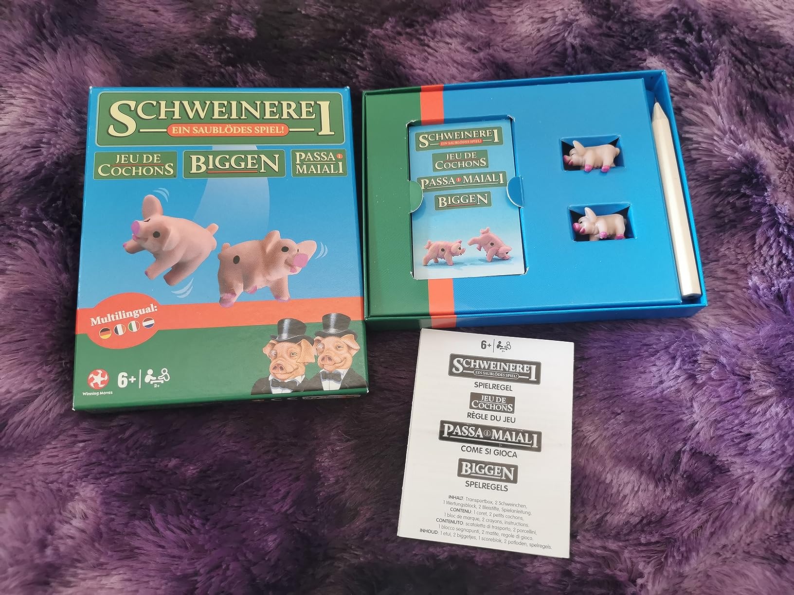 Winning Moves Schweinerei Würfelspiel 2+ Spieler Partyspiel Schweinchen